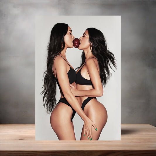 Kourtney Kardashian and Megan Fox NSFW poster with multiple size and finish options. Sexy A5