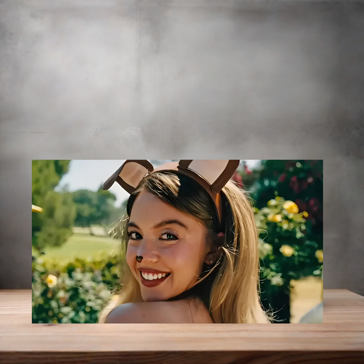 Sydney Sweeney poster prints in multiple sizes and material. NSFW