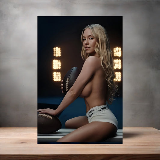 Sydney Sweeney poster prints in multiple sizes and material. NSFW