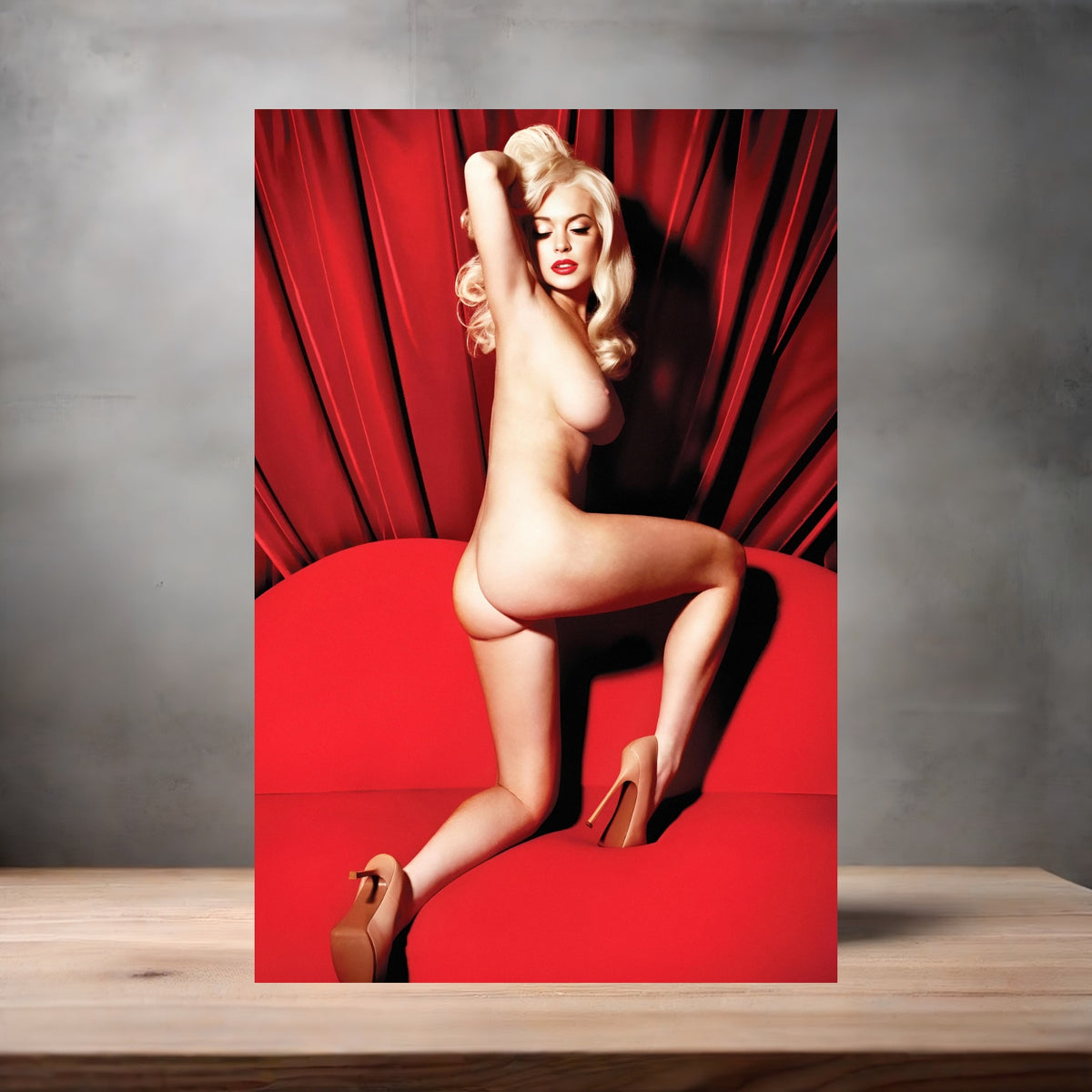 Lindsay Lohan poster prints in multiple sizes and material. Playboy NSFW