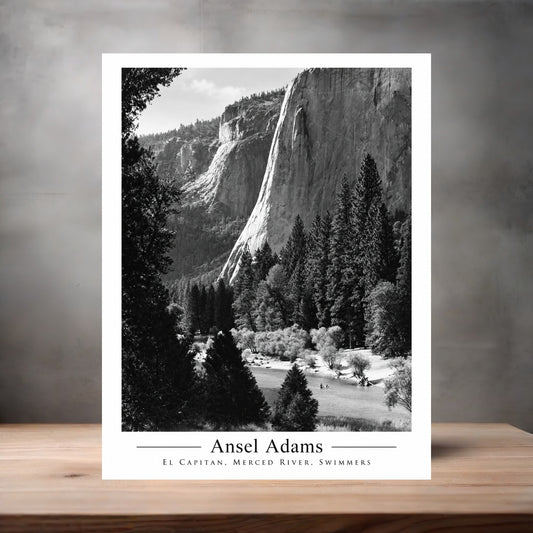 Ansel Adams 8.5" x 11" art print set of 2, glossy and matte. Merced River