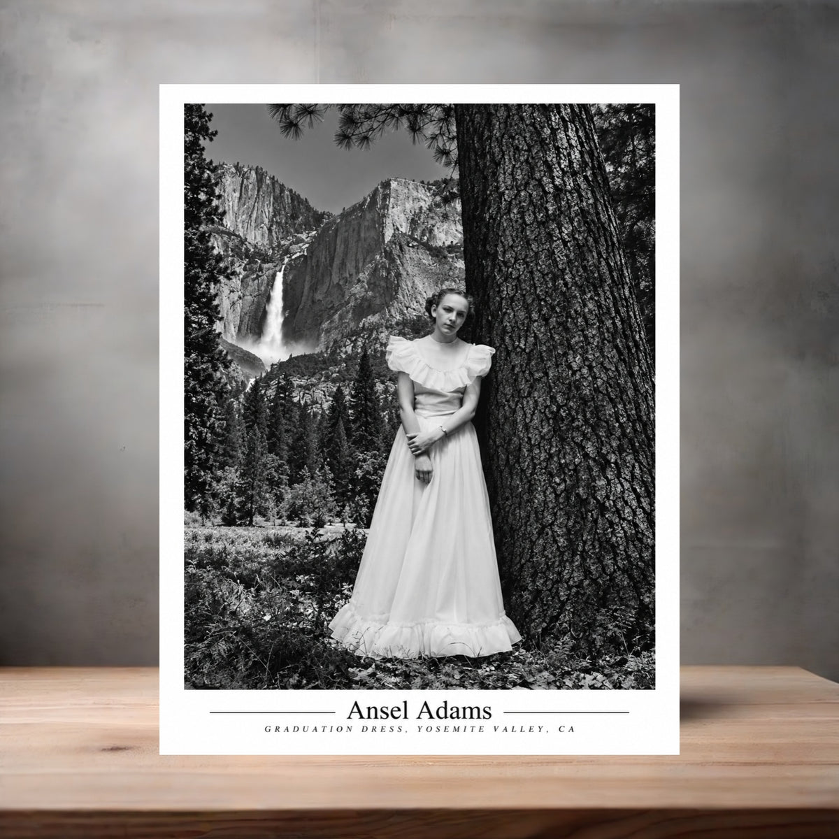 Ansel Adams 8.5" x 11" art print set of 2, glossy and matte. Graduation Dress, Yosemite National Park
