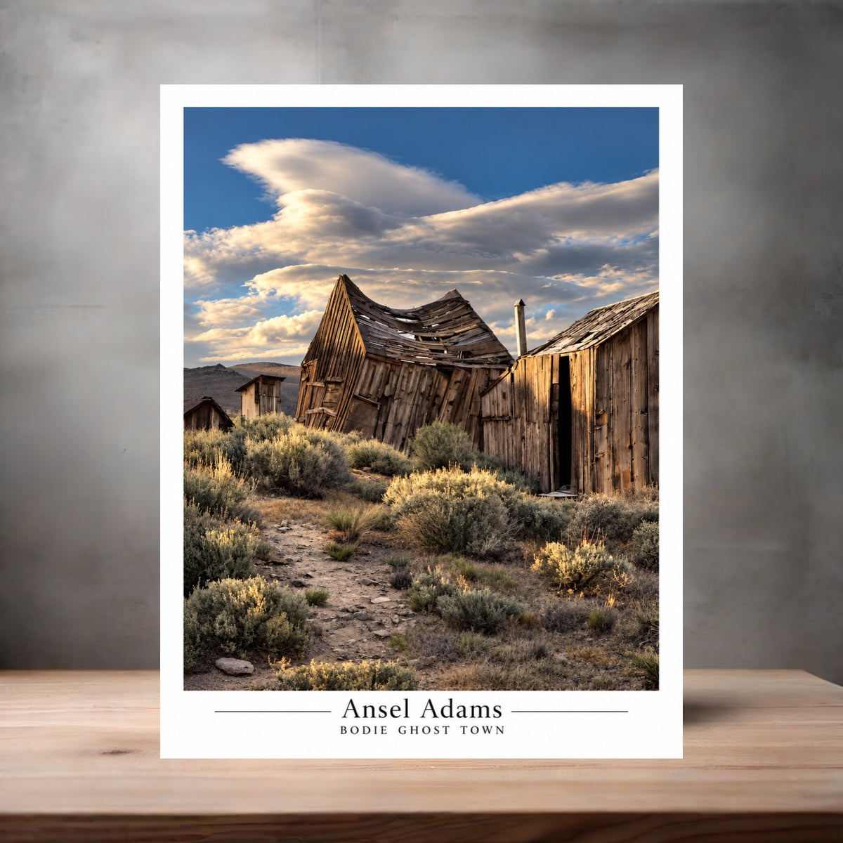 Ansel Adams 8.5" x 11" art print set of 2, glossy and matte. Bodie Ghost Town. Color