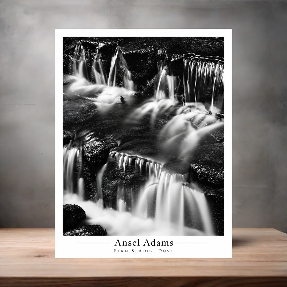 Ansel Adams 8.5" x 11" art print set of 2, glossy and matte. Fern Spring, Dusk