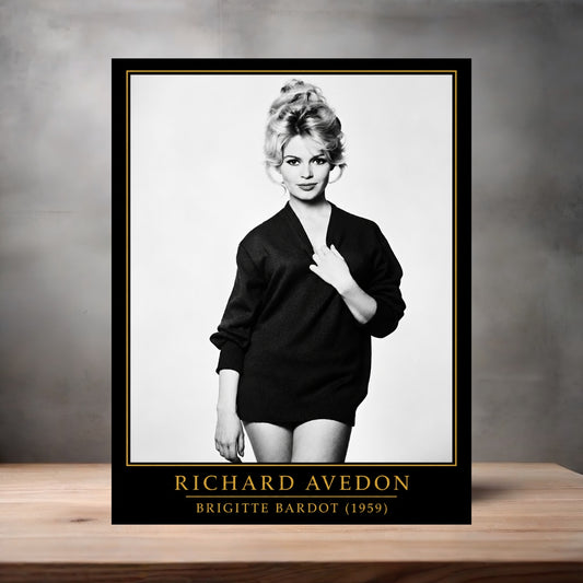 Richard Avedon 8.5" x 11" art print set of 2, glossy and matte. Brigitte Bardot