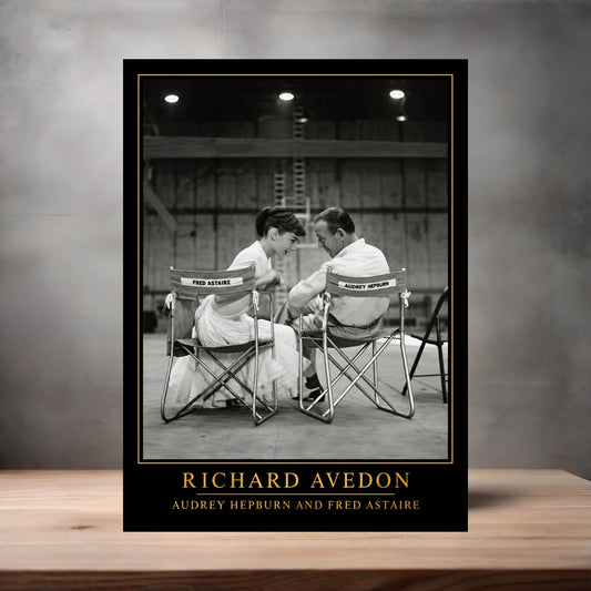 Richard Avedon 8.5" x 11" art print set of 2, glossy and matte. Audrey Hepburn and Fred Astaire