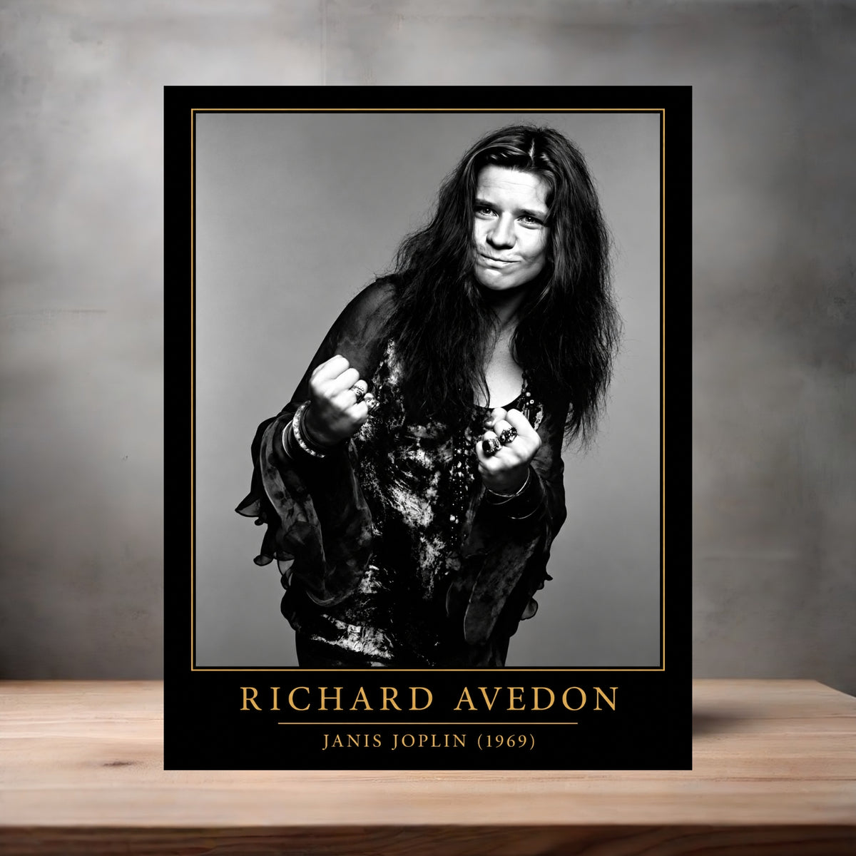 Richard Avedon 8.5" x 11" art print set of 2, glossy and matte. Janis Joplin