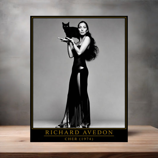 Richard Avedon 8.5" x 11" art print set of 2, glossy and matte. Cher
