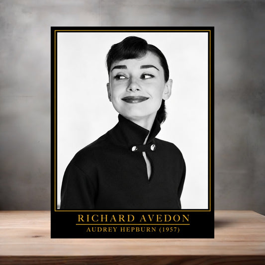 Richard Avedon 8.5" x 11" art print set of 2, glossy and matte. Audrey Hepburn
