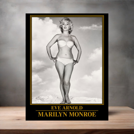 Eve Arnold 8.5" x 11" art print set of 2, glossy and matte. Marilyn Monroe Gold Collection k