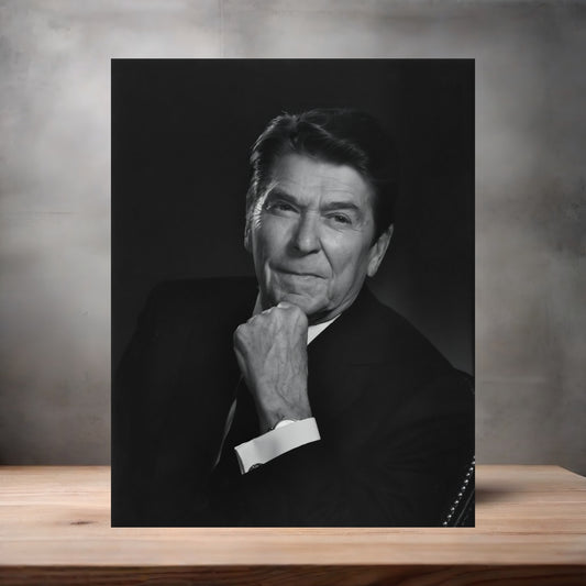 Yousuf Karsh 8.5" x 11" art print set of 2, glossy and matte. U.S. President Ronald Reagan