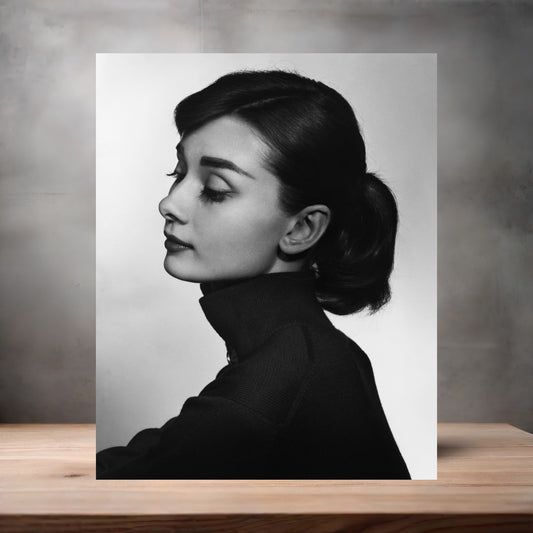 Yousuf Karsh 8.5" x 11" art print set of 2, glossy and matte. Audrey Hepburn