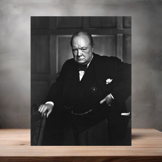 Yousuf Karsh 8.5" x 11" art print set of 2, glossy and matte. Winston Churchill