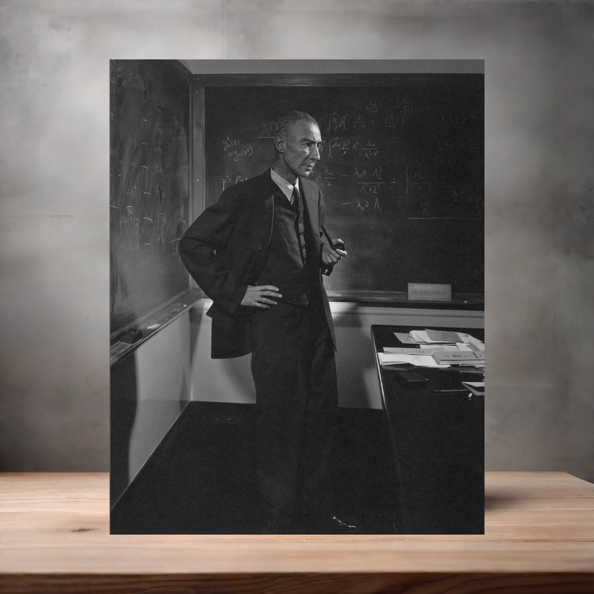 Yousuf Karsh 8.5" x 11" art print set of 2, glossy and matte. J. Robert Oppenheimer