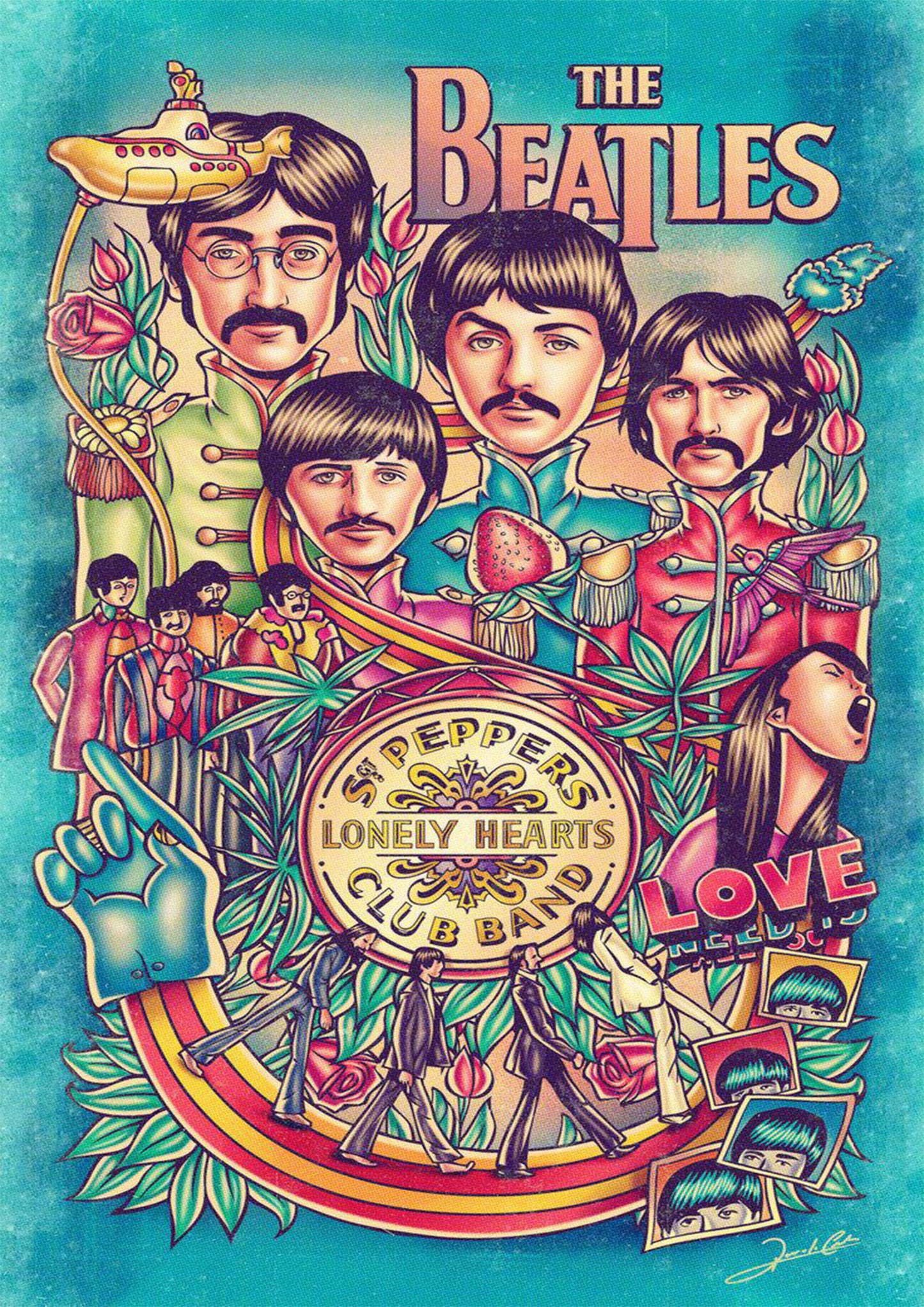 Concert poster with multiple size and finish options. The Beatles