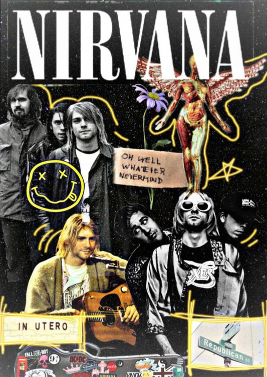 Concert poster with multiple size and finish options. Nirvana