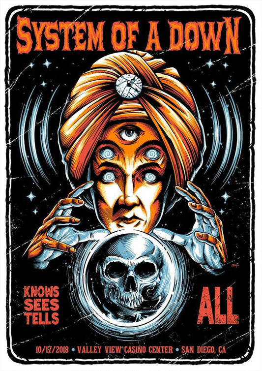 Concert poster with multiple size and finish options. System of a Down