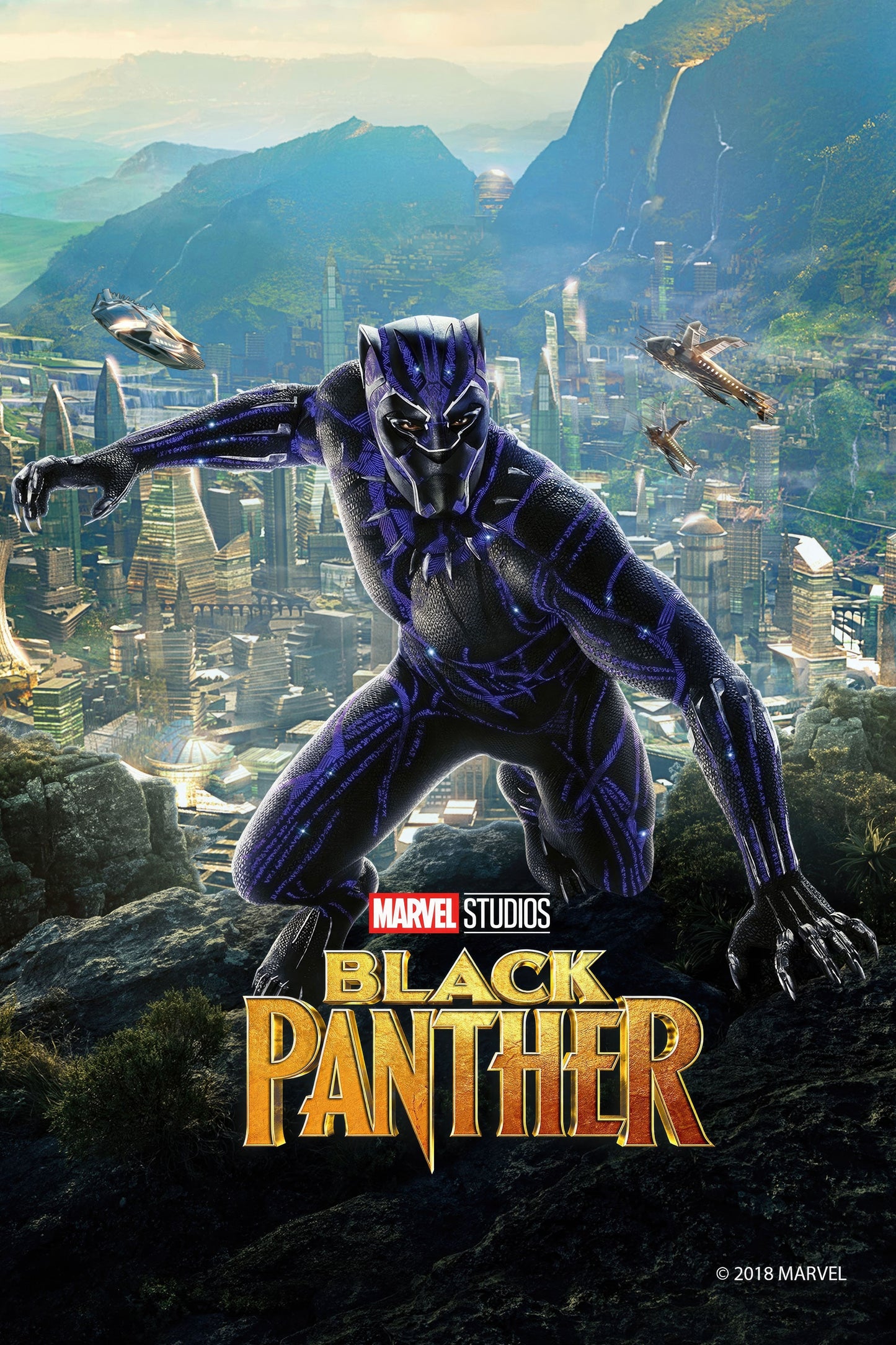 Marvel movie poster with multiple size and finish options. Black Panther