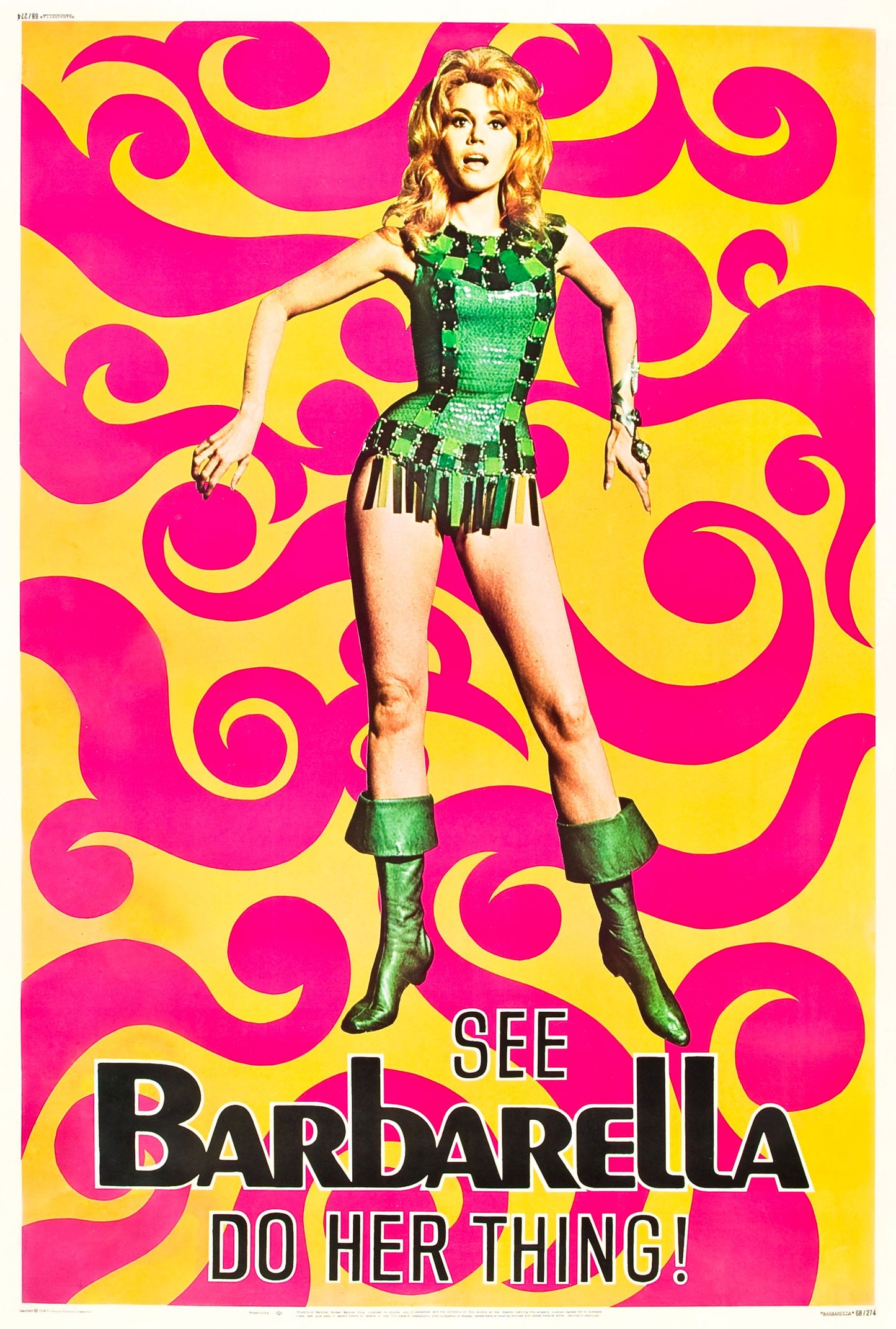 Barbarella 13"x 19" movie poster.