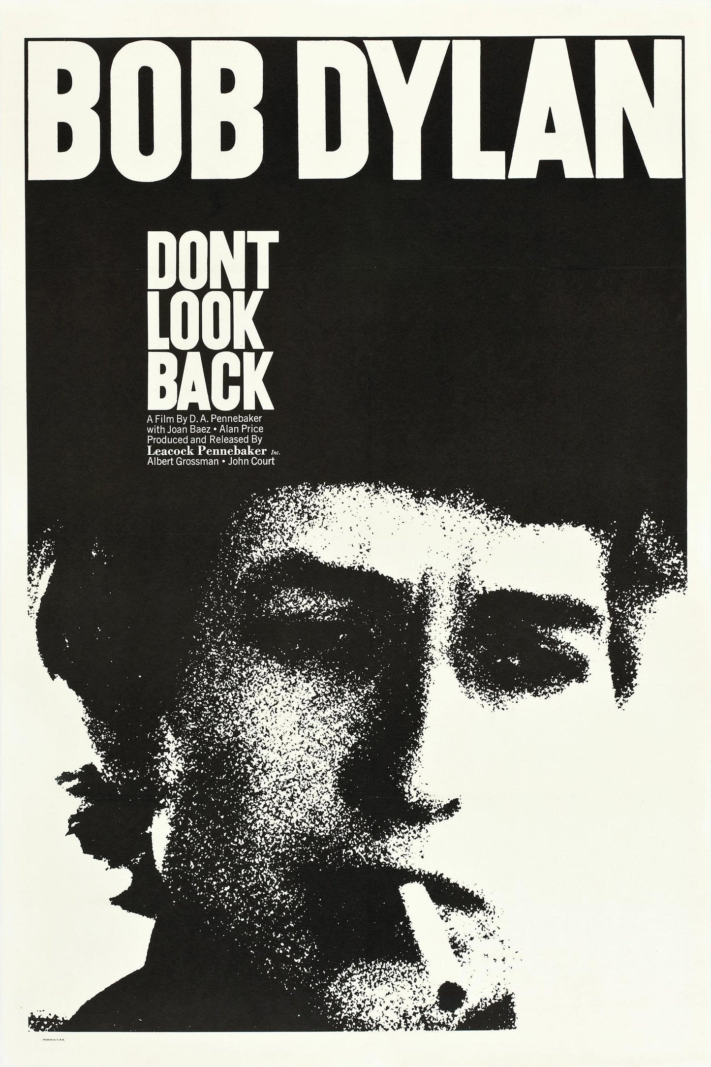Concert poster with multiple size and finish options. Bob Dylan Don't look Back