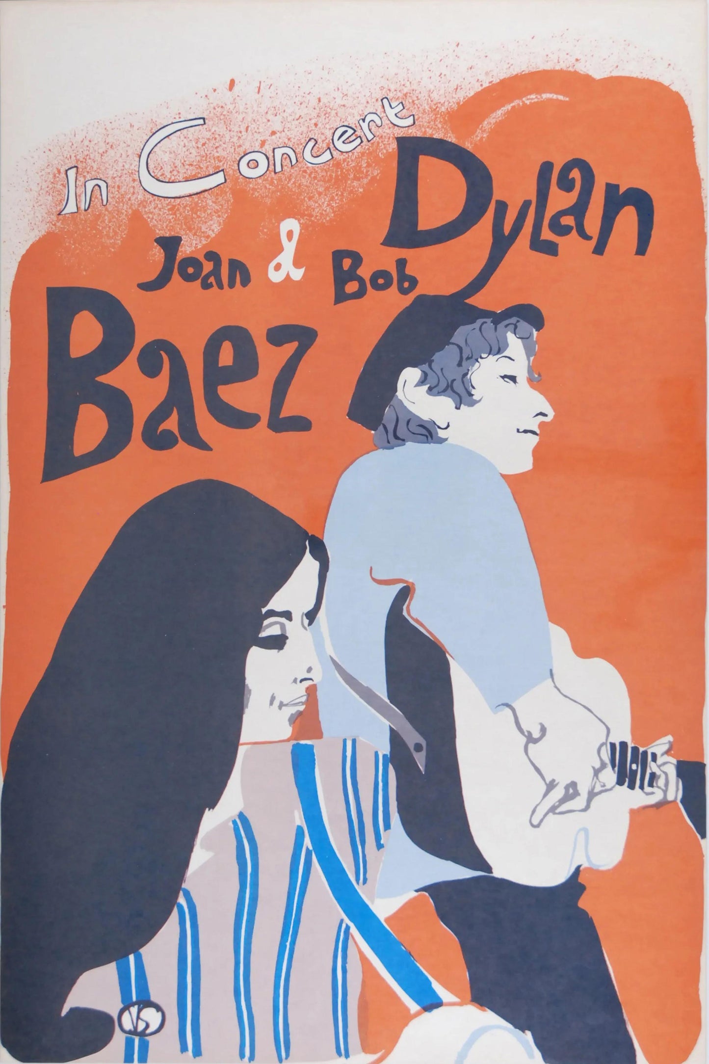 Concert poster with multiple size and finish options. Bob Dylan and Joan Baez