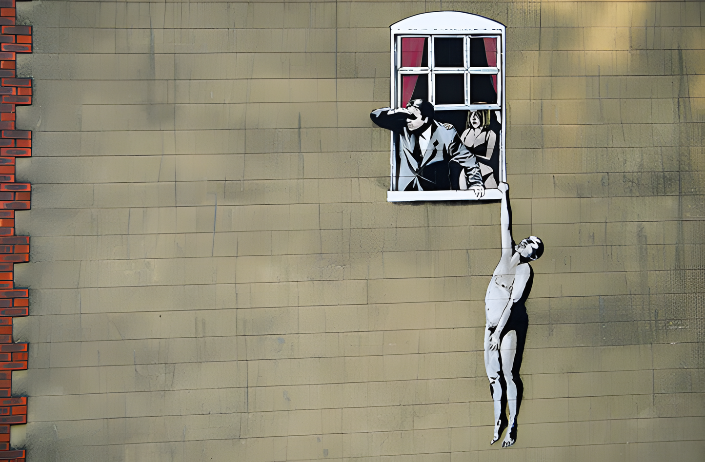 Banksy Art poster with multiple size and finish options. Well Hung Lover