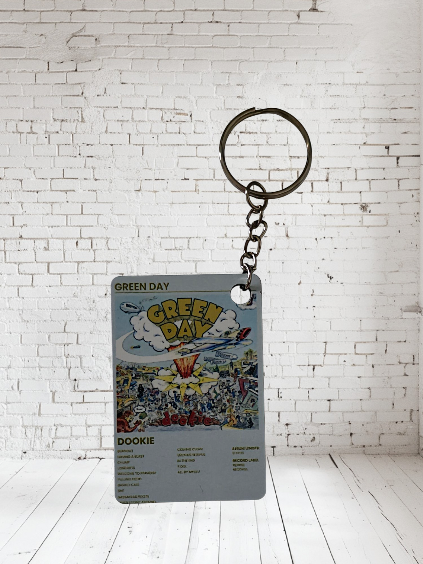 Green Day concert poster and album cover keychains. Multiple designs to choose from