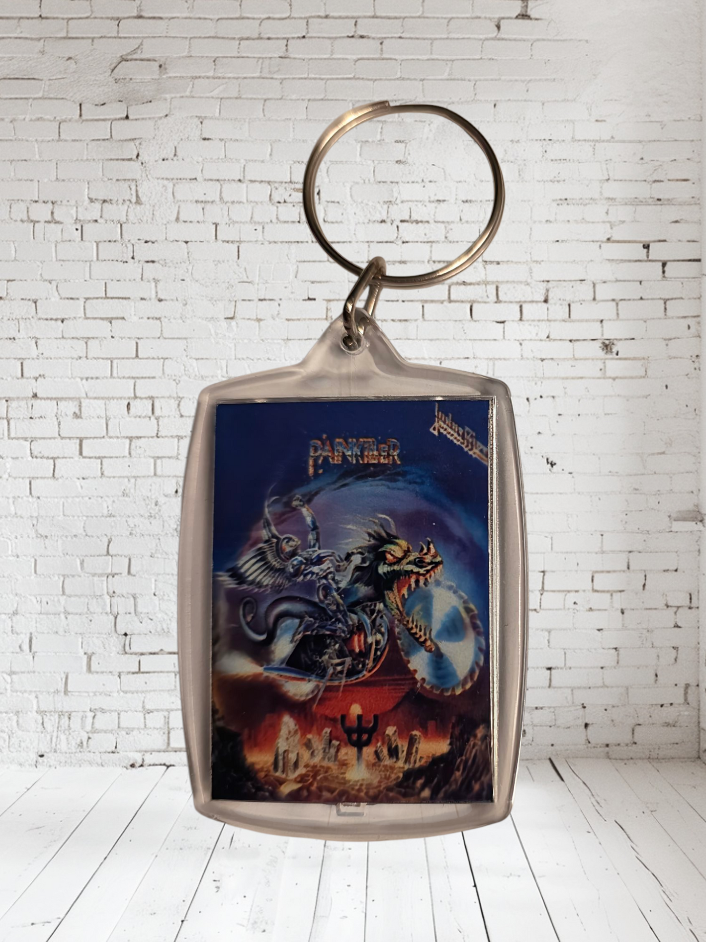Judas Priest concert poster and album cover keychains. Multiple designs to choose from