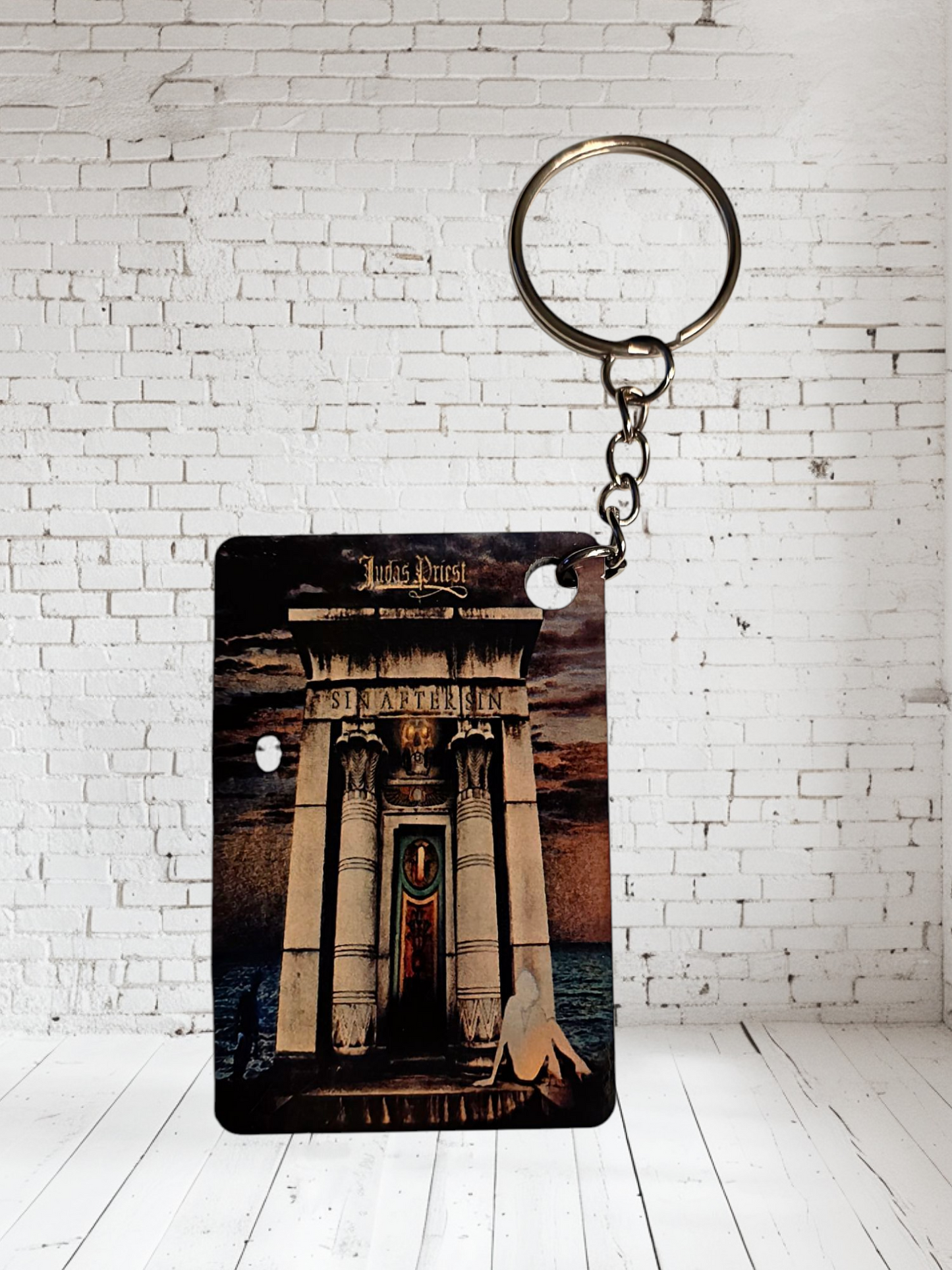Judas Priest concert poster and album cover keychains. Multiple designs to choose from