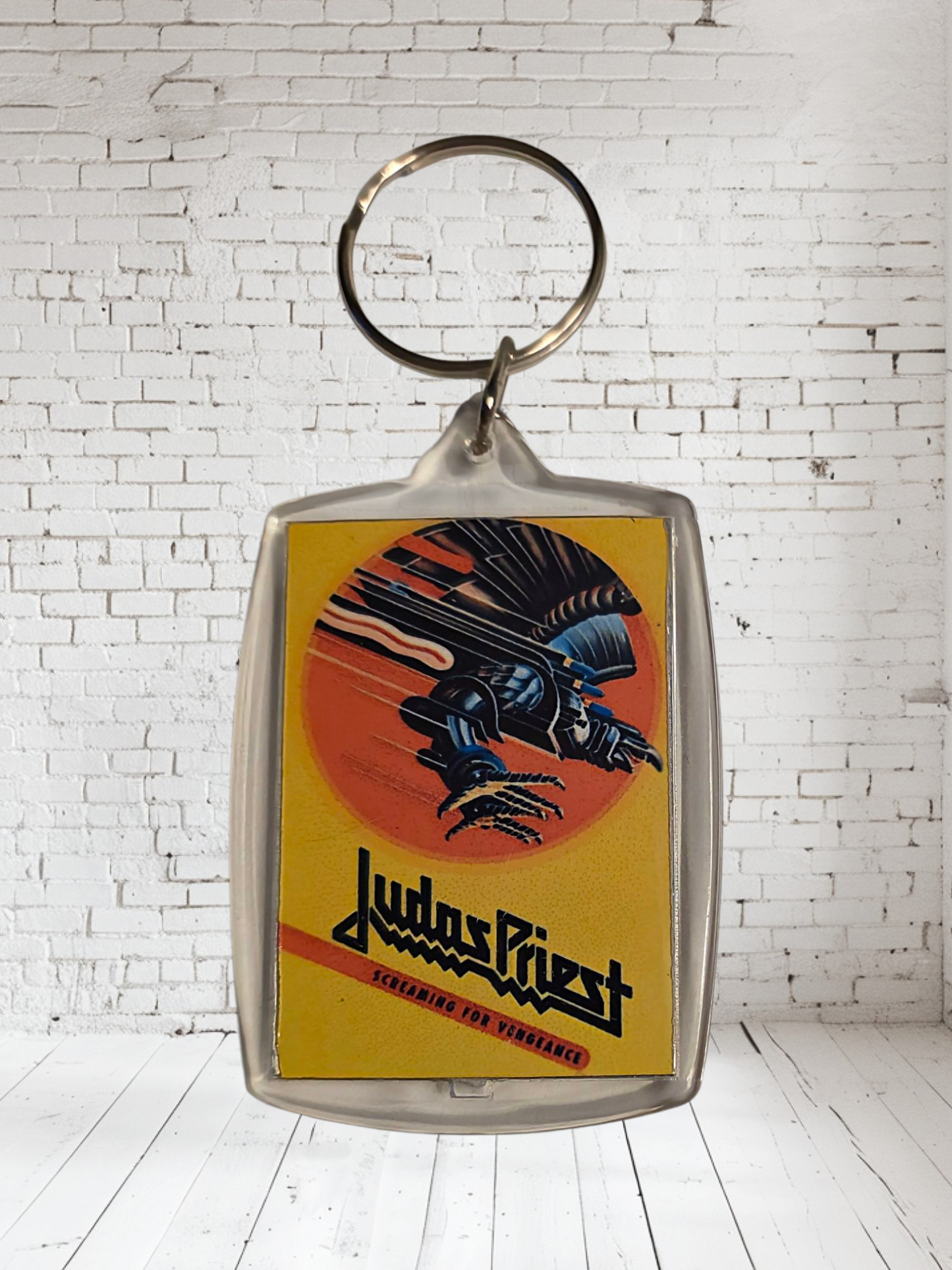 Judas Priest concert poster and album cover keychains. Multiple designs to choose from