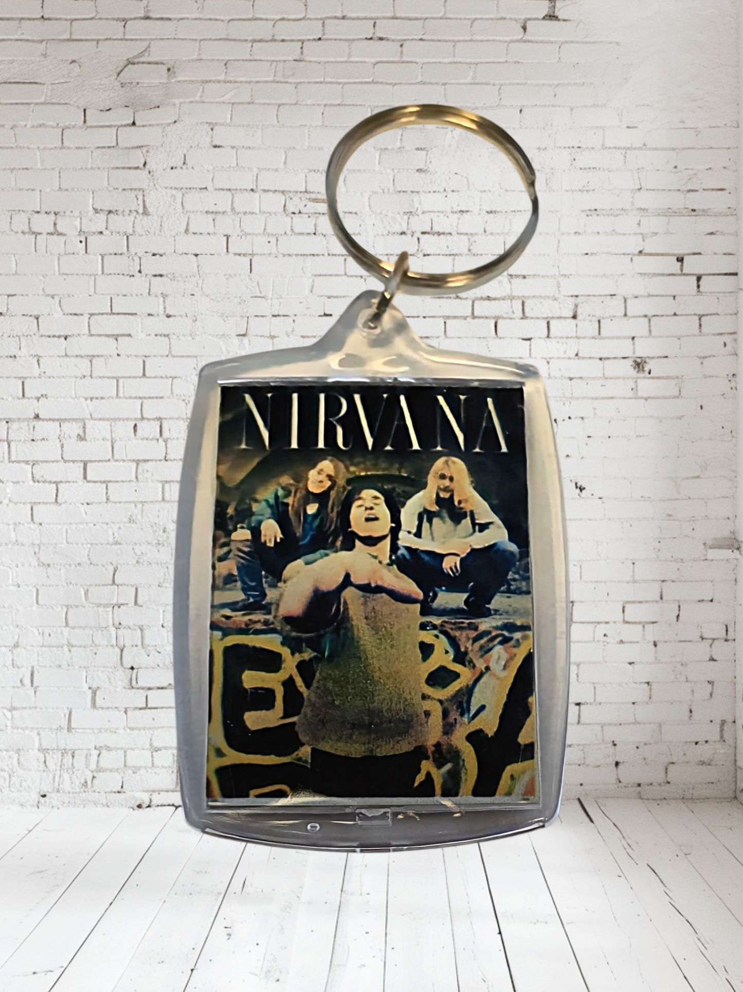 Nirvana concert poster and album cover keychains. Multiple designs to choose from