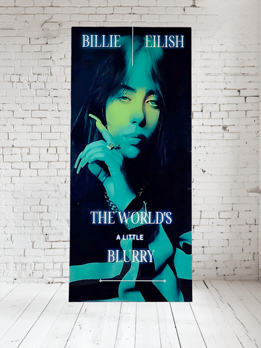 Billie Eilish Aluminum print.  The World's a little blurry. Multiple sizes available