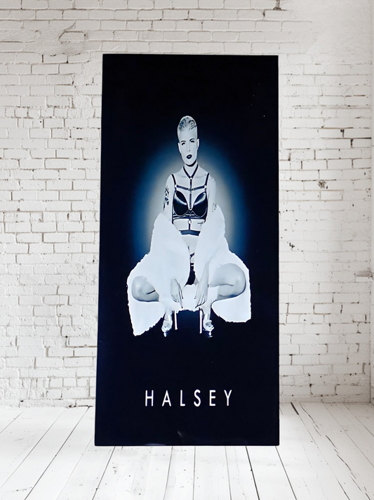 Halsey Aluminum print. Black background. Multiple sizes available