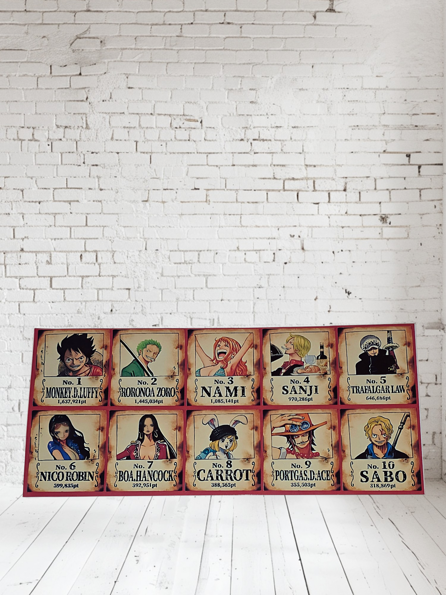 One Piece anime on 4" x 9" aluminum prints. Golden currency, very cool and many to choose from