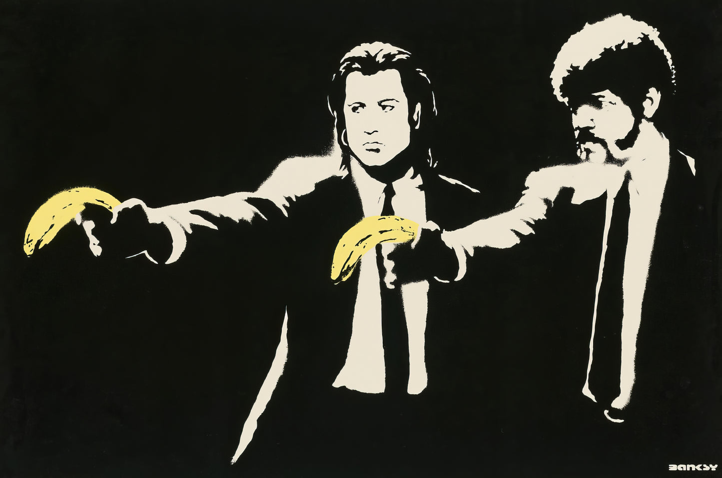 Banksy Art poster with multiple size and finish options. Pulp Fiction