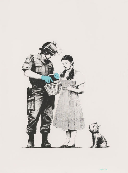 Banksy Art poster with multiple size and finish options. Stop and Search