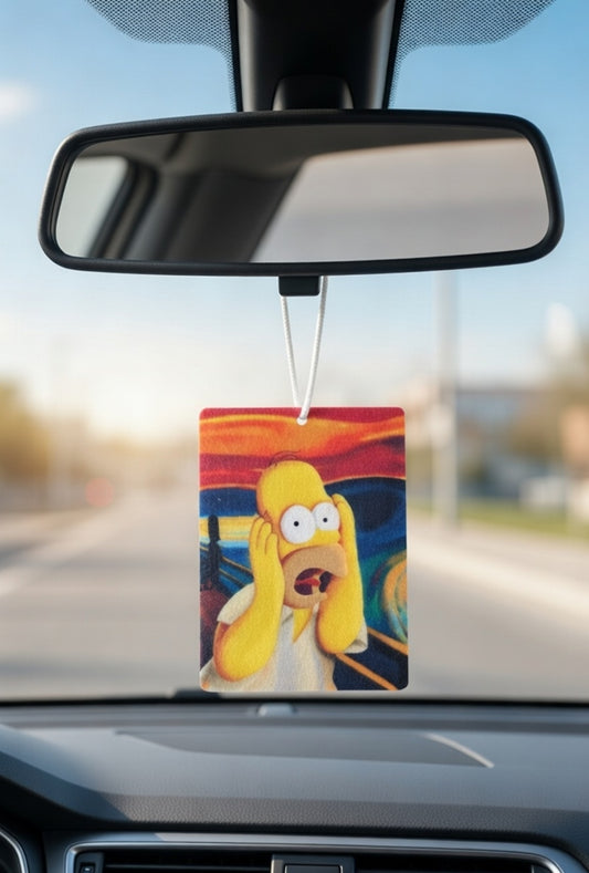 Homer Simpson the Scream poster car air freshener. Many scents to choose from