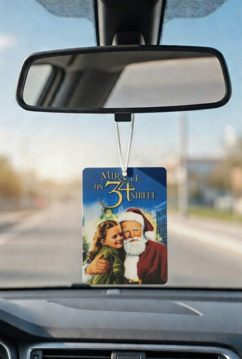Miracle on 34th Street Movie poster car air freshener. Many scents to choose from