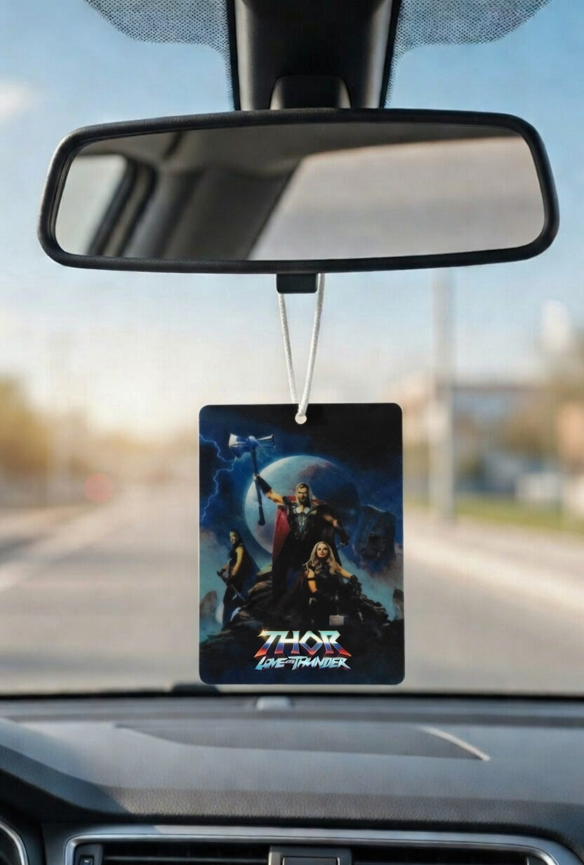 Thor Love and Thunder v2 Movie poster car air freshener. Many scents to choose from