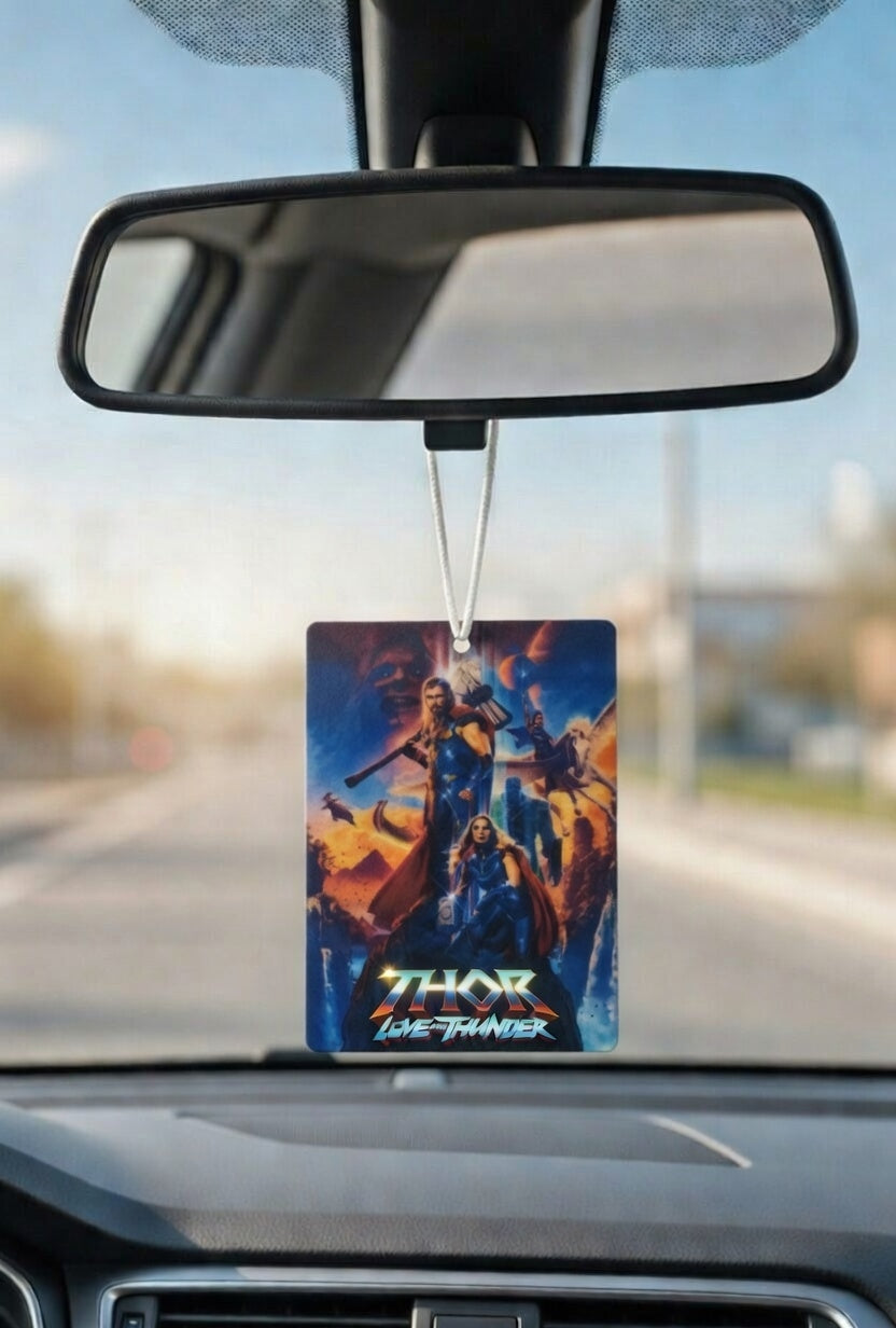 Thor Love and Thunder Movie poster car air freshener. Many scents to choose from
