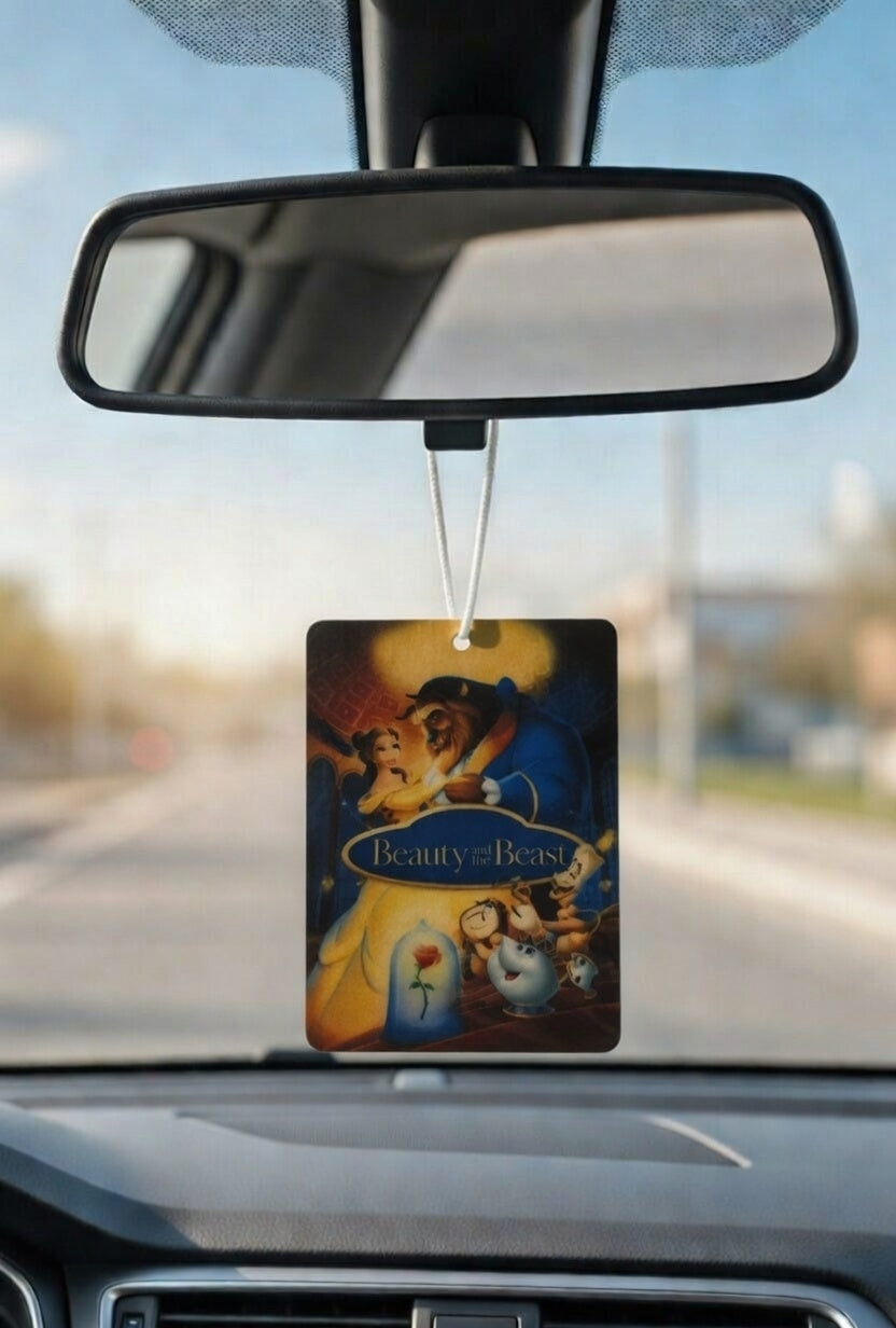 Beauty and the Beast Movie poster car air freshener. Many scents to choose from