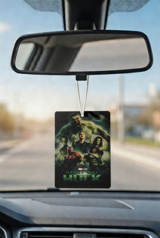 Imcredible Hulk Movie poster car air freshener. Many scents to choose from