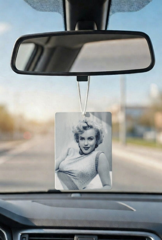 Marilyn Monroe black and white car air freshener. Many scents to choose from