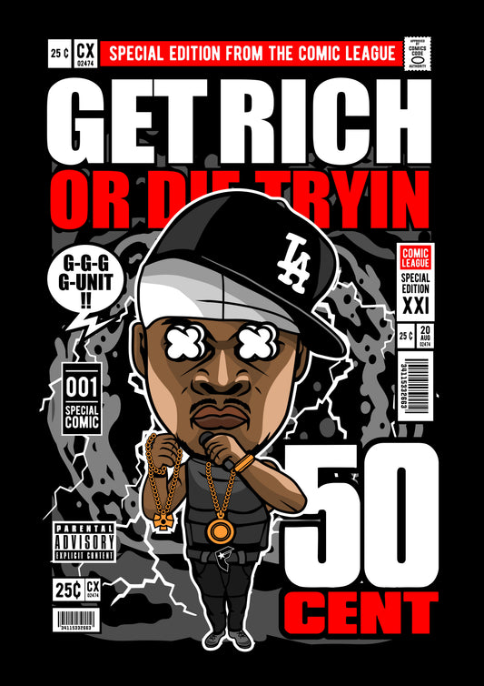 Funko Pop poster with multiple size and finish options. 50 Cent