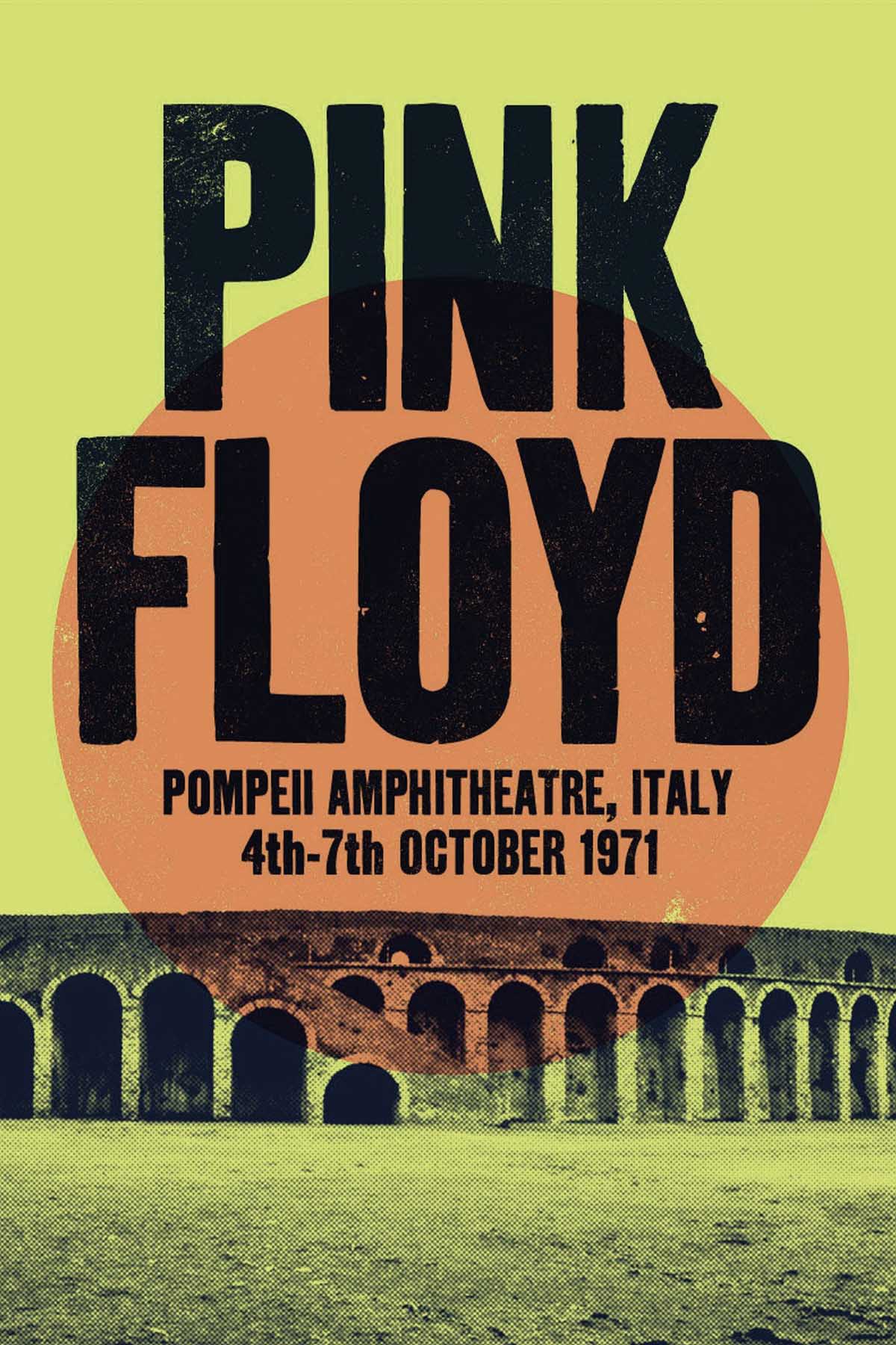 Concert poster with multiple size and finish options. Pink Floyd Pompeii Amphitheatre Italy