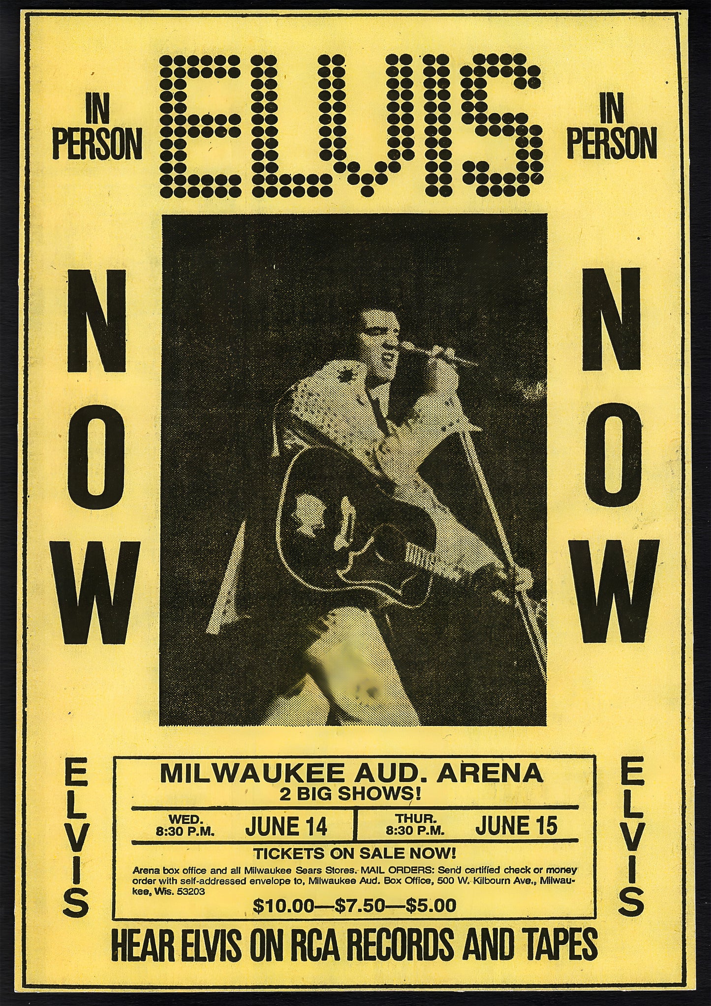 Concert poster with multiple size and finish options. Elvis Presley Milwaukee