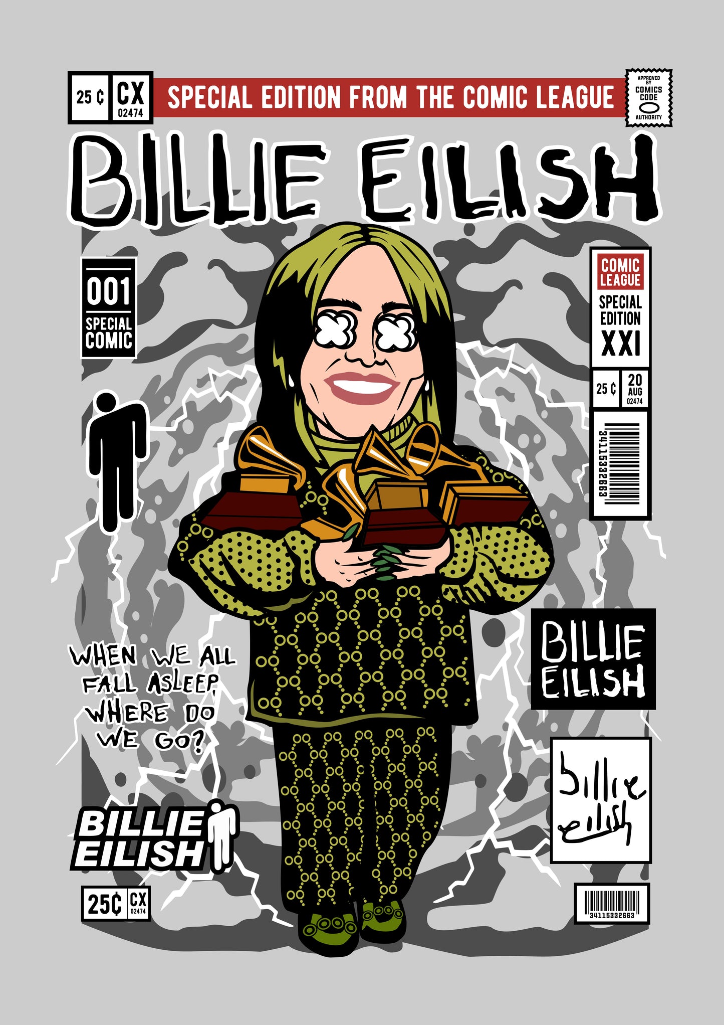 Funko Pop poster with multiple size and finish options. Billie Eilish