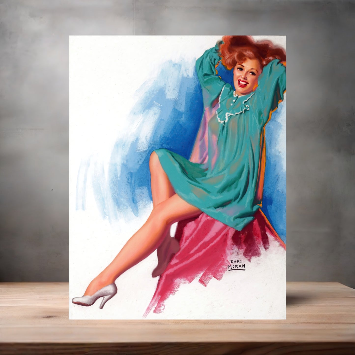 Earl Moran Pin-up girl poster with multiple size and finish options. 1956 Calendar Girl