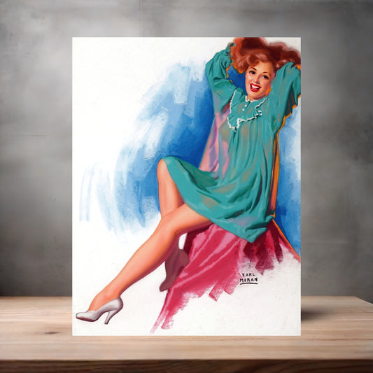 Earl Moran Pin-up girl poster with multiple size and finish options. 1956 Calendar Girl