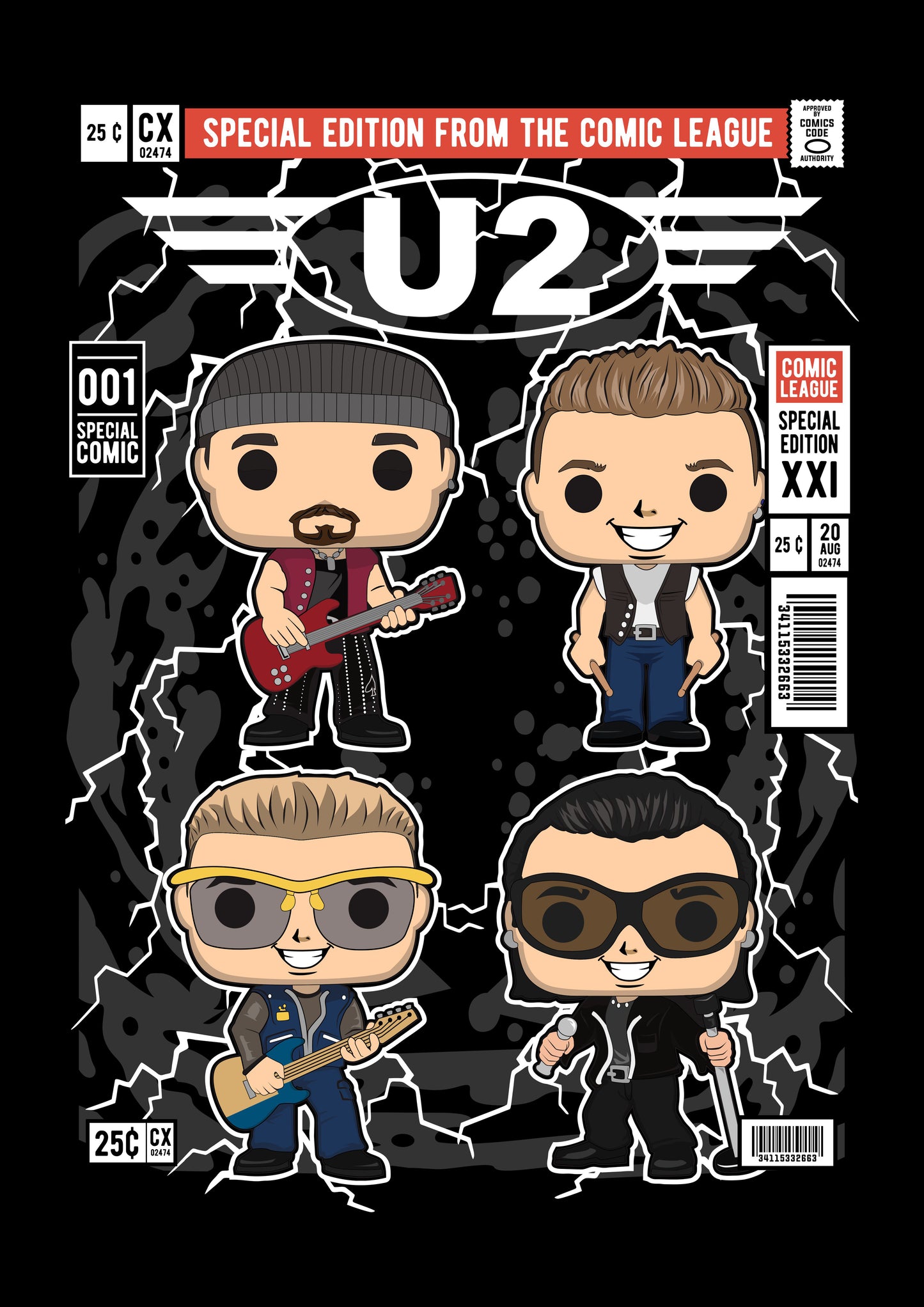 Funko Pop poster with multiple size and finish options. U2